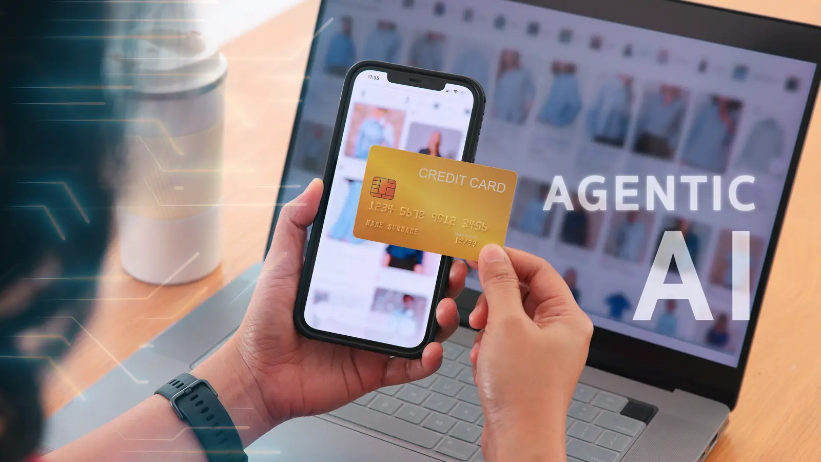 Agentic AI completing a purchase on a shopping site — the next step beyond AI search.