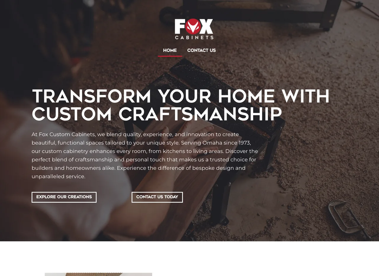 Fox Custom Cabinets — website built by BDX Omaha
