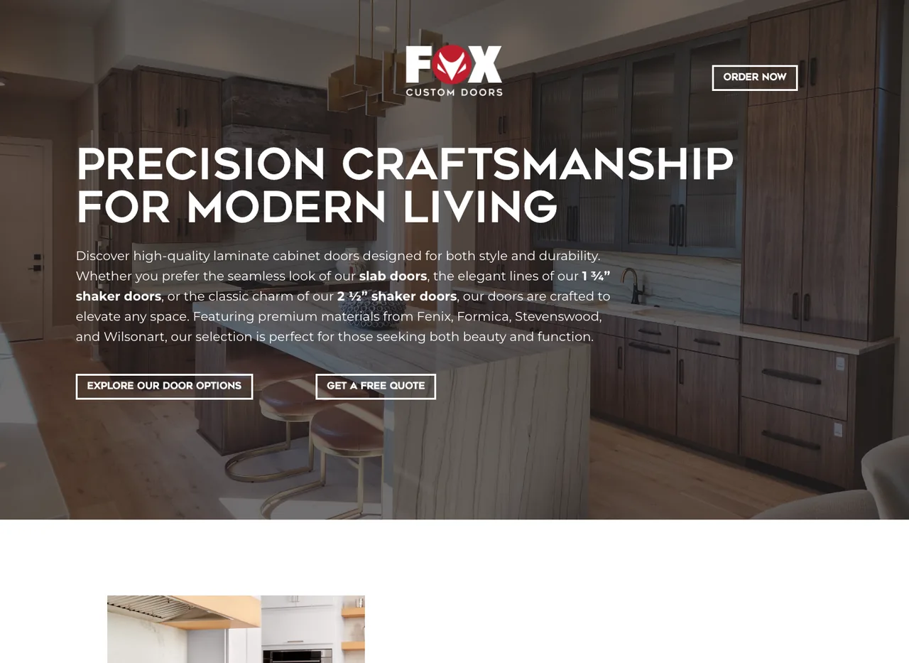 Fox Custom Doors — website built by BDX Omaha
