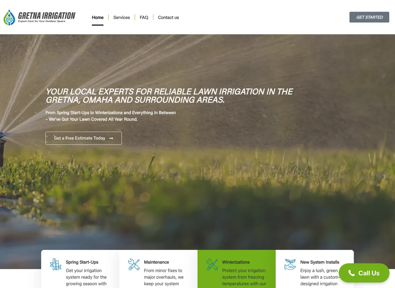 Gretna Irrigation — website built by BDX Omaha