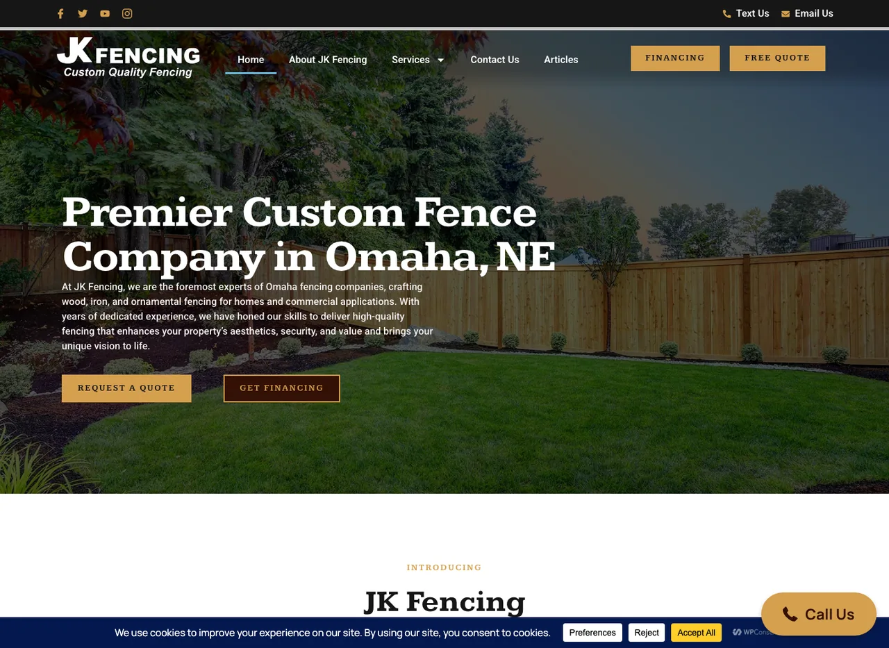 JK Fencing — website built by BDX Omaha
