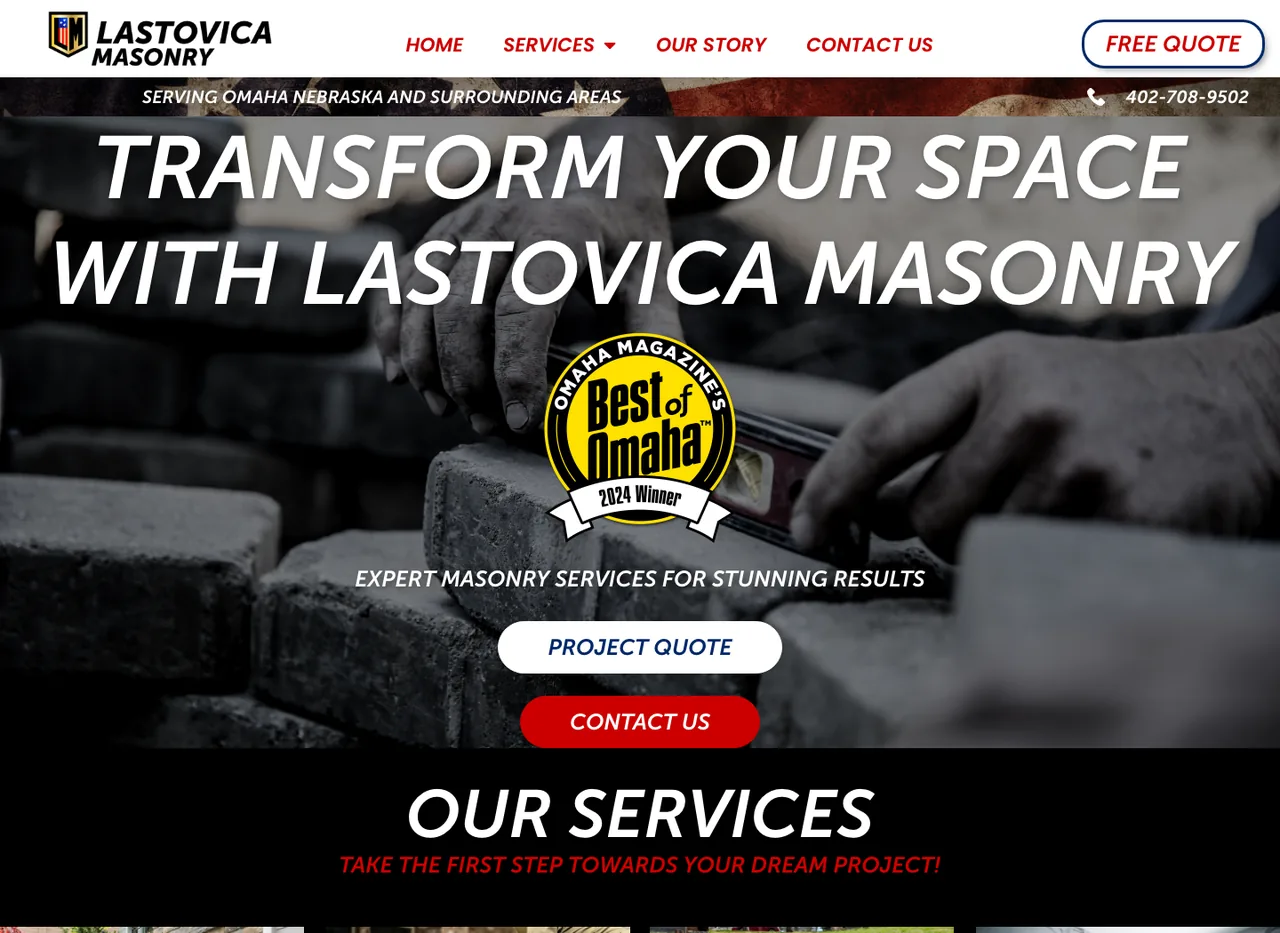 Lastovica Masonry — website built by BDX Omaha