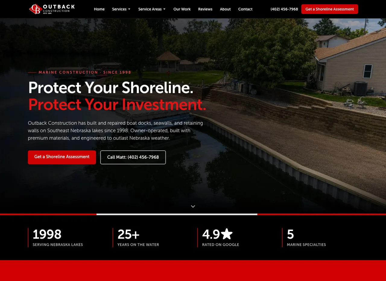 Outback Construction — website built by BDX Omaha