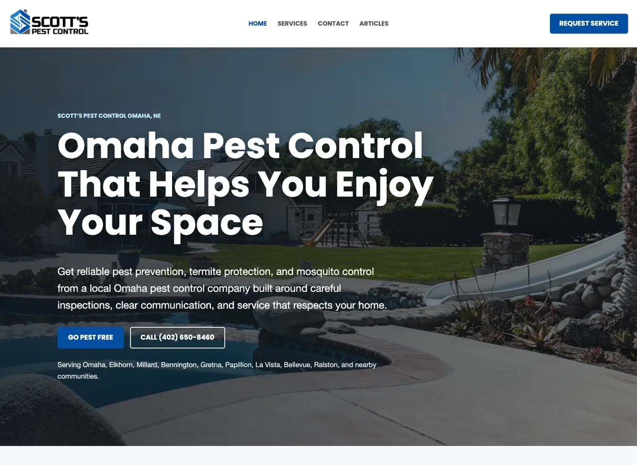 Scott's Pest Control — website built by BDX Omaha