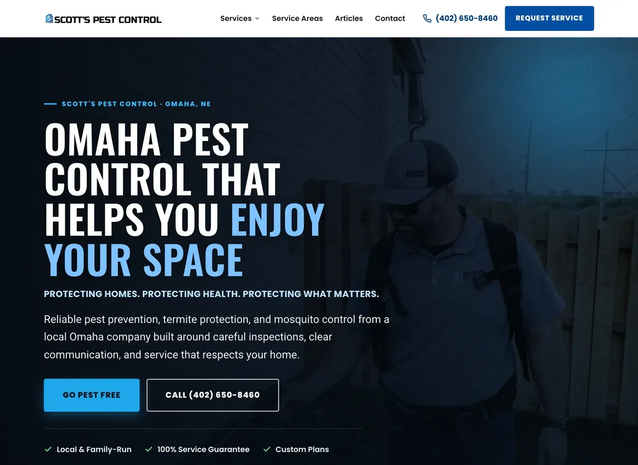 Scott's Pest Control website