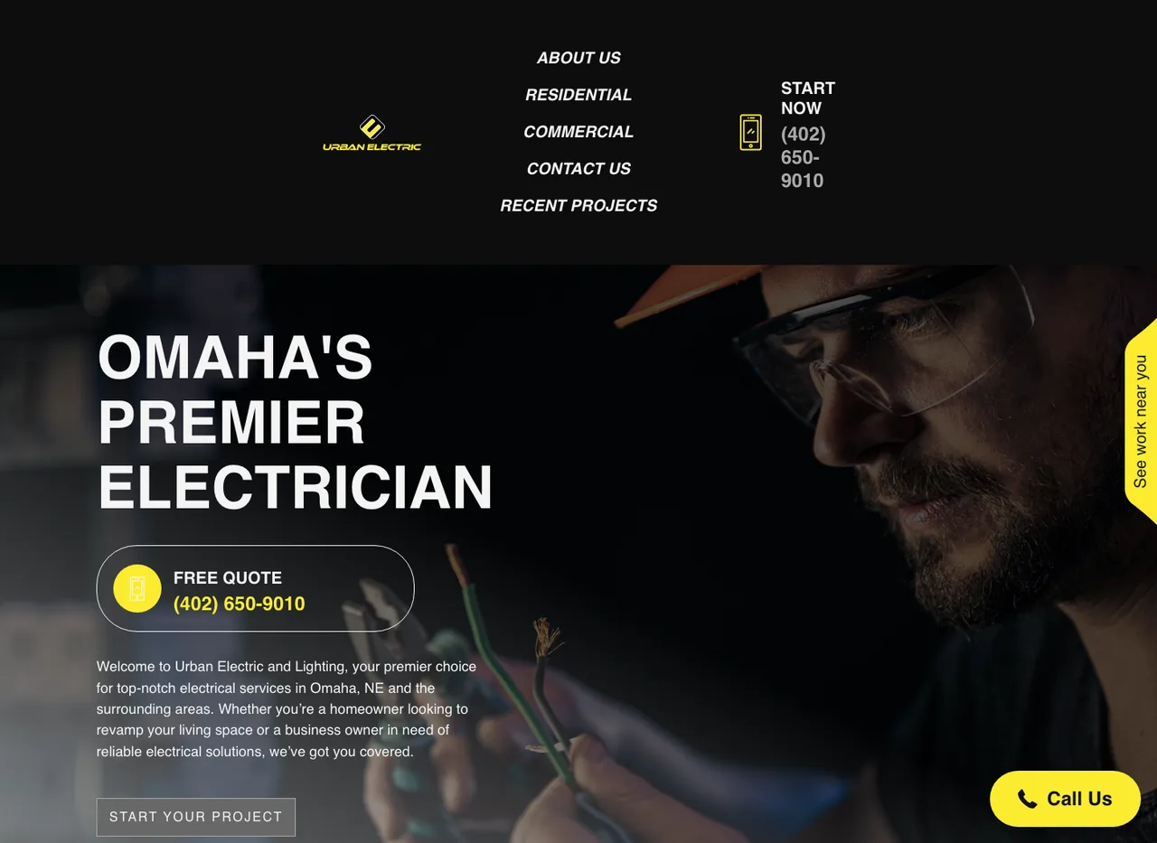 Urban Electric & Lighting — website built by BDX Omaha