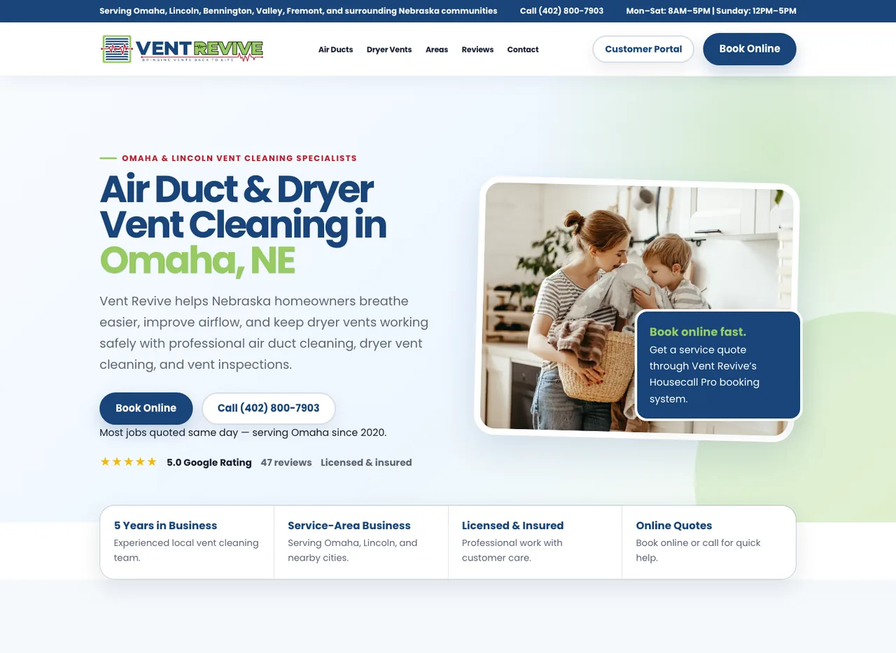 Vent Revive — website built by BDX Omaha